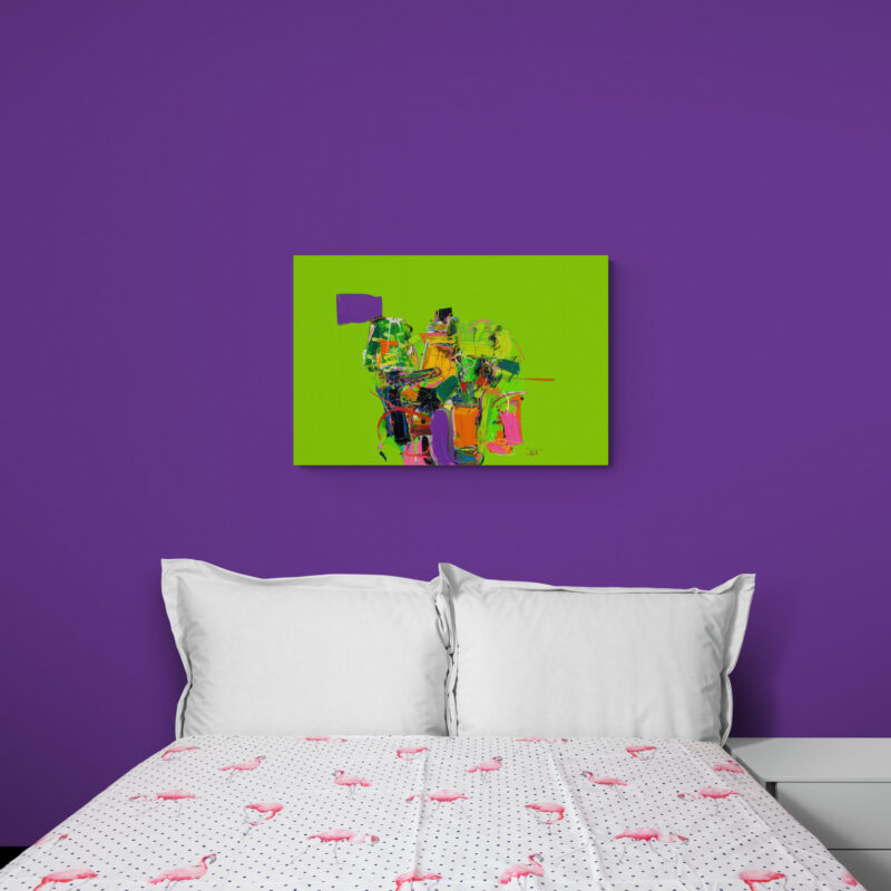 A canvas that screams fun, freedom, and a dash of rebellious charm. Imagine a summer where you let loose, break the rules, and paint the town neon—this piece is the visual anthem of that vibe. Brat Summer inspired.
