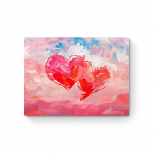 Whimsical Hearts in Pastel Skies Bedroom Wall Art