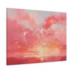 Hearts Aglow in Sherbet Skies Canvas Wall Art Print