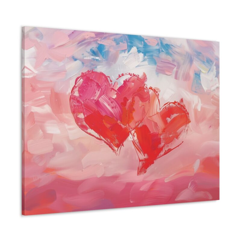 Whimsical Hearts in Pastel Skies Bedroom Wall Art