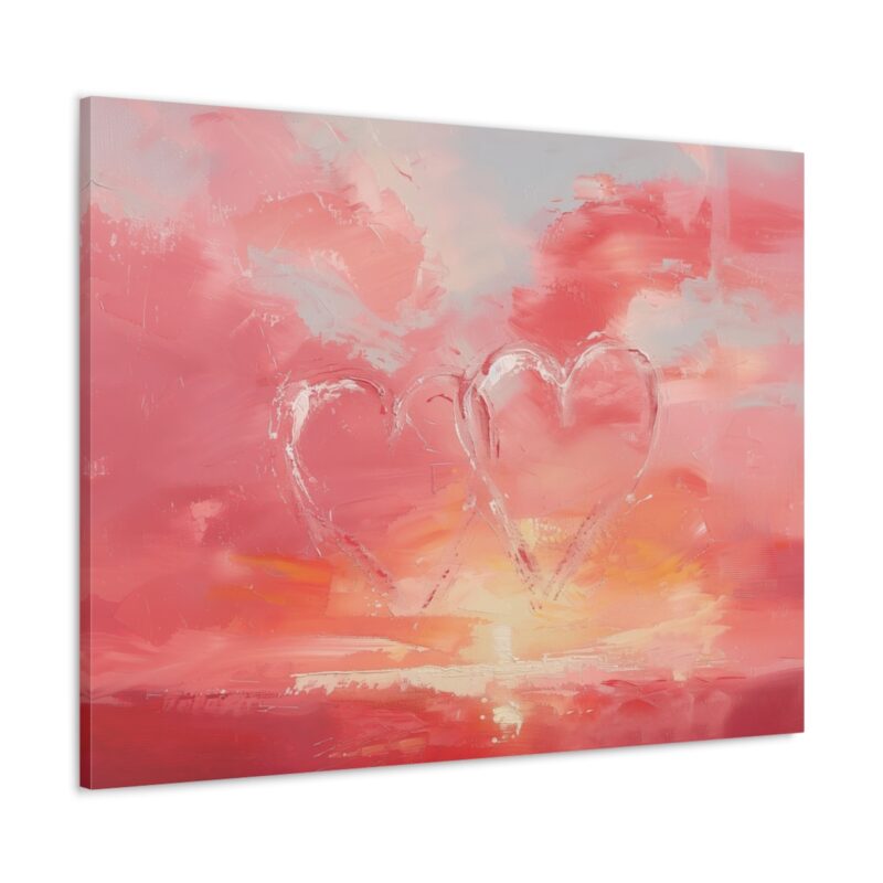 Hearts Aglow in Sherbet Skies Canvas Wall Art Print